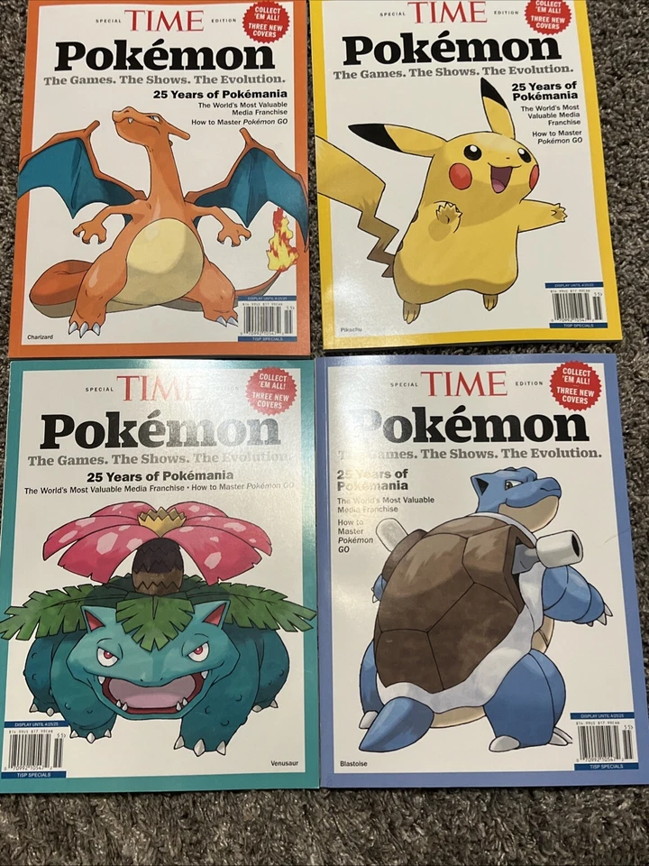 Time Magazine Pokemon 2025 Blastoise Venusaur Charizard Pikachu Complete Set 🔥 - Image 1 of 1