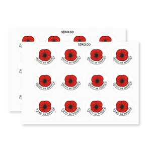 Pack of 24 paper labels, LEST WE FORGET POPPY, Armed Force Day, Remembrance day - Picture 1 of 5
