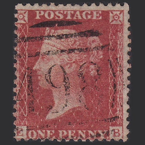 W38_20 GB QV 1857 1d ROSE-RED PLATE 62 SG40-C10(1) EB FU MANCHESTER 498 Cover