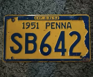 1951 pennsylvania license plate Vintage - Picture 1 of 2