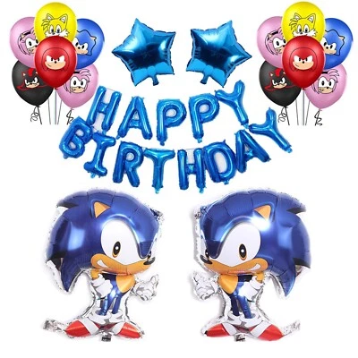 sonic Balloons Happy birthday KIDS banner balloon party set decor AU STOCK - image 1 of 4