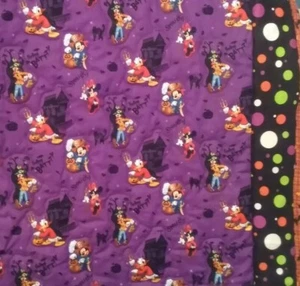 Mickey Mouse Edredón Embrujado Halloween Minnie Donald Goofy Manta Hecha a Mano - Imagen 1 de 3