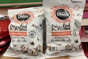 Sweet Chaos Black and White Drizzled Popcorn * Set of 2* 5.5 oz each! big bags - Picture 1 of 1