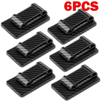6x Carbon Fiber Car Seat Belt Stabilizer Limiter Auto Interior Accessories - Image 1 of 4