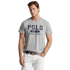 Polo Ralph Lauren Gray Heather Tee Graphic Print Men's T-shirt Size S NWT - Picture 1 of 7