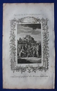 Original antiker Druck CHRIST'S COMPASSION NEAR JERICHO, Southwell's Bible, 1774 - Bild 1 von 3