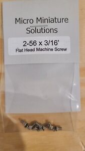 2-56 x 3/16" Stainless Steel Flat Head, Countersunk Screws, Package Of 10