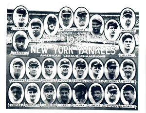 1932 NEW YORK YANKEES 8X10 TEAM PHOTO RUTH LAZZERI PENNOCK  BASEBALL HOF - Picture 1 of 1