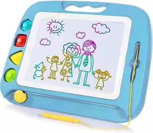 Large Magnetic Drawing Board - 4 Colors 16×13In Doodle Pad with 4 Stamps for Tod - Picture 1 of 19