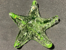 Green Vaseline glass Starfish ocean sea shell animal uranium paperweight canary