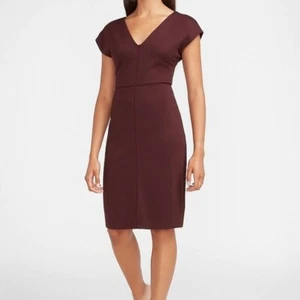 Express V-Neck Sheath Dress, S Burgundy NWOT. - Picture 1 of 5