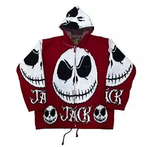 TEJIDOS RUMINAHUI Hood Sweater Zip Jack Skellington Nightmare Before Christmas M - Picture 1 of 5