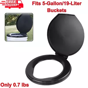 Portable Camping Toilet Seat W/ Lid – Fits 5-Gal Buckets for Outdoor & Emergency - Picture 1 of 7