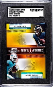 2021 Panini Optic DeVonta Smith Jaylen Waddle Round 1 ROOKIE Numbers GOLD /10 SS - Picture 1 of 2