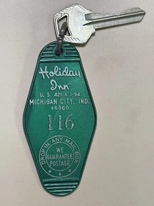Llavero y llave de habitación de motel Holiday Inn Hotel Motel City Indiana #116 - Imagen 1 de 2
