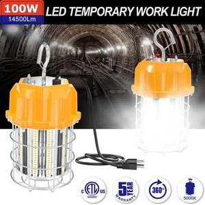 100W LED Temporary Work Light Construction Jobsite Hanging Workshop Lamp 14500Lm - Picture 1 of 11