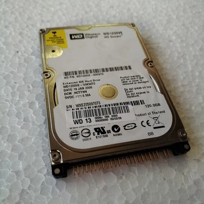 Disco duro 120GB IDE PATA ATA 2.5" 5400RPM Western Digital WDC WD1200VE-00KWT0 - Imagen 1 de 4