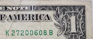 $1 Bill 2003A Fancy Serial Number Birthdate Date 27/2006/08 DYM - K 27200608 B - Picture 1 of 3