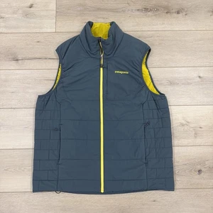 Patagonia Nano Air Puff Weste Herren XL grau gelb Full Zip Puffer Outdoor - Bild 1 von 14