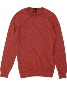 HUGO BOSS Womens Crew Neck Jumper Sweater UK 18 XL Red Virgin Wool BS13 - Picture 1 of 4