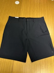 Pantaloncini ibridi da trekking Hurley da uomo per tutto il giorno vestibilità regolare asciugatura rapida taglia 38 neri - Foto 1 di 10