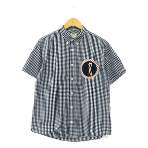 visvim JUNEAU WELD SHIRT S ZIP POCKET CHECK M NAVY WHITE mens Used KLDR-0 - Picture 1 of 8