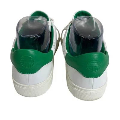 Tory Burch Women's Sneaker White Green Colorblock Leather Lace Up Tennis Size 8M - Image 1 of 4