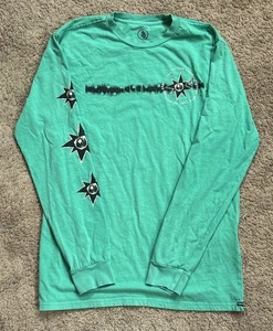 VOLCOM Men's T-Shirt Large Green RVCA Quiksilver Vans Hurley Rip Curl Apparel - Picture 1 of 7