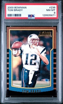 2000 Bowman #236 Tom Brady RC Rookie Card PSA 8 Classic Card - Image 1 of 2