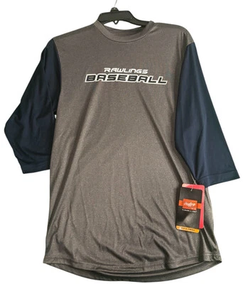 Camisa Rawlings Para Hombre Pequeña Azul Gris Béisbol Azul Marino Dri Fit Nueva Con Etiquetas Foto 1 de 4