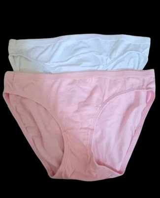BEST FITTING PANTY GIRLS SET OF 2 UNDERWEAR WHITE PINK Sizes 5 & 6 Tagless  - Image 1 of 4