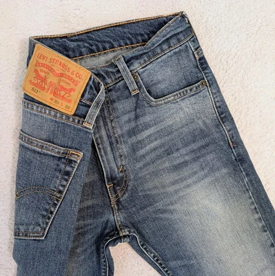 Jeans Levis para Hombres 30x30 Azul 513 Ajustado Recto Americano Elastizado Lavado Medio Denim Foto 1 de 4
