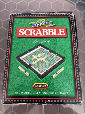 Travel Scrabble Deluxe  Clip In Tiles Hard Plastic Case *only 2 letter racks* - Image 1 of 4