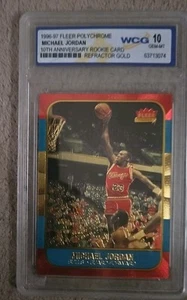 Gem Mint 10 W G C Michael Jordan Rc 10th Anniversary Gold Polychrome Refractor - Bild 1 von 1