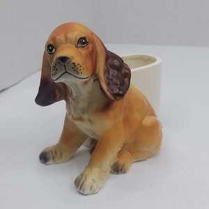 Vintage Cocker Spaniel Lefton Mini Pflanzgefäß Bleistift Zahnstocher Halter sitzender Hund - Bild 1 von 14