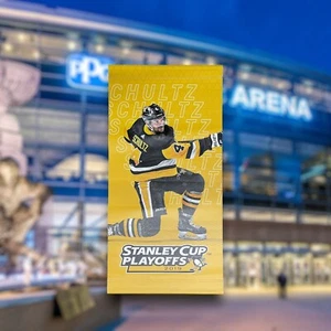 2019 Justin Schultz Player 24x48 Playoffs Pittsburgh Penguins Arena Banner - Picture 1 of 4