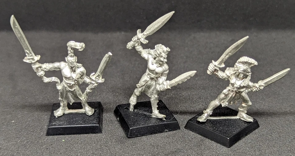 Warhammer-Wood Elf-Elves-3 Wardancers-Metal-Games Workshop - Image 1 of 1