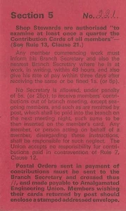 Contribution Card Amalgamated Union Of Engineering Workers - Merthyr 4 Pit 1971 - Picture 1 of 4