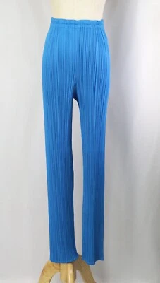 PLEATS PLEASE 蓝色裤子 ISSEY MIYAKE 154 6500 — 第 1/4 张图片