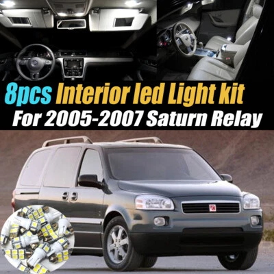 Kit de bombillas LED interiores de coche súper blancas de 8 piezas para relé Saturn 2005-2007 Foto 1 de 4