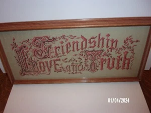 Unique Hand stiched Wall Art,Love, Friendship, & Truth - Picture 1 of 2