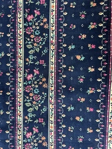 Vintage Blue Calico Floral Quilt Cotton Fabric Gunnie Sax Style Dress Making3+yd - Picture 1 of 6