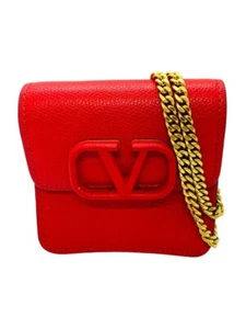 Cartera compacta Valentino Garavani VLogo roja con correa de cadena - Imagen 1 de 11