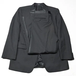 Jones New York 43L 44L 34x32 Black 100% Wool Mens Jacket Pants Suit Tuxedo Tux - Picture 1 of 12