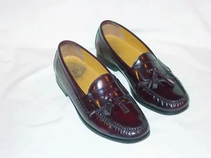 Mens Cole Haan Upscale Leather Tassel Loafers Dress Shoes Cordovan Color 8 1/2 M - Picture 1 of 9