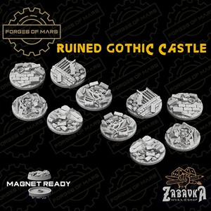 Bases - Ruined Gothic Castle - Round 25mm (x10) - Imagen 1 de 1