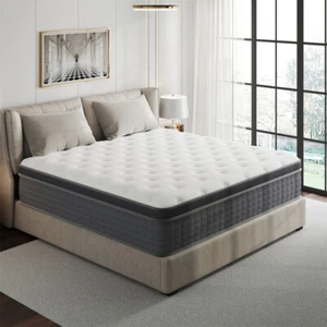 10"/12"/14" Twin Full Queen King Hybrid Mattress In A Box Memory Foam Spring Bed - Picture 1 of 12