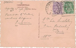 VAUCLUSE -CARPENTRAS - DAGUIN - TYPE BLANC 10 ET 5c - CARTE DU 15-9-1931. - Picture 1 of 2