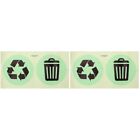  2 Sheets of Recycle Sticker Garbage Sorting Stickers Noctilucous Adhesive Trash