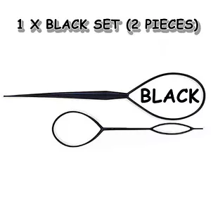 Pink Bun Tool 2pcs Black Topsy Tail Hair Braid Ponytail Maker Styling Tool Women - Bild 1 von 6